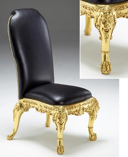 Early 18th century style 22-karat gold gilt Gesso Chair